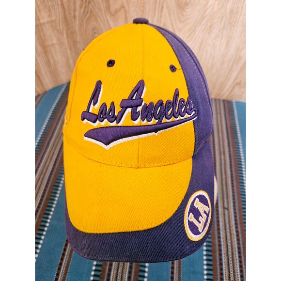 NBA Los Angeles Lakers Vintage DCI Adjustable Strapback Cap Purple & Gold Hat - Picture 1 of 10
